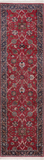 Wine/Navy Persian Fine Tabriz Hand Knotted Wool Runner Rug - 3' 0" X 10' 10"