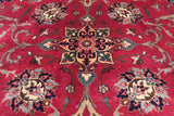 Wine/Navy Persian Fine Tabriz Handmade Wool Rug - 10' 1" X 14' 0"