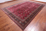 Wine/Navy Persian Fine Tabriz Handmade Wool Rug - 10' 1" X 14' 0"