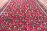 Wine/Navy Persian Fine Tabriz Hand Knotted Wool Rug - 10' 2" X 13' 10"