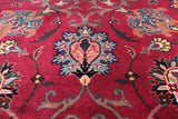Wine/Navy Persian Fine Tabriz Hand Knotted Wool Runner Rug - 2' 6" X 9' 7"