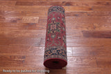 Wine/Navy Persian Fine Tabriz Hand Knotted Wool Runner Rug - 2' 6" X 9' 7"