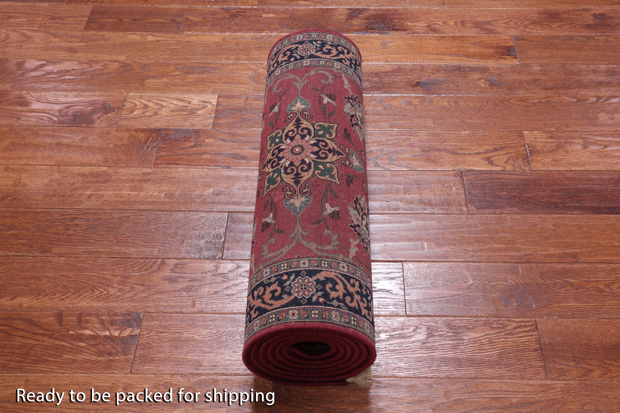 Wine/Navy Persian Fine Tabriz Hand Knotted Wool Runner Rug - 2' 6" X 9' 7"