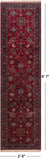 Wine/Navy Persian Fine Tabriz Hand Knotted Wool Runner Rug - 2' 6" X 9' 7"