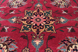 Wine/Navy Persian Fine Tabriz Hand Knotted Wool Runner Rug - 2' 6" X 9' 7"