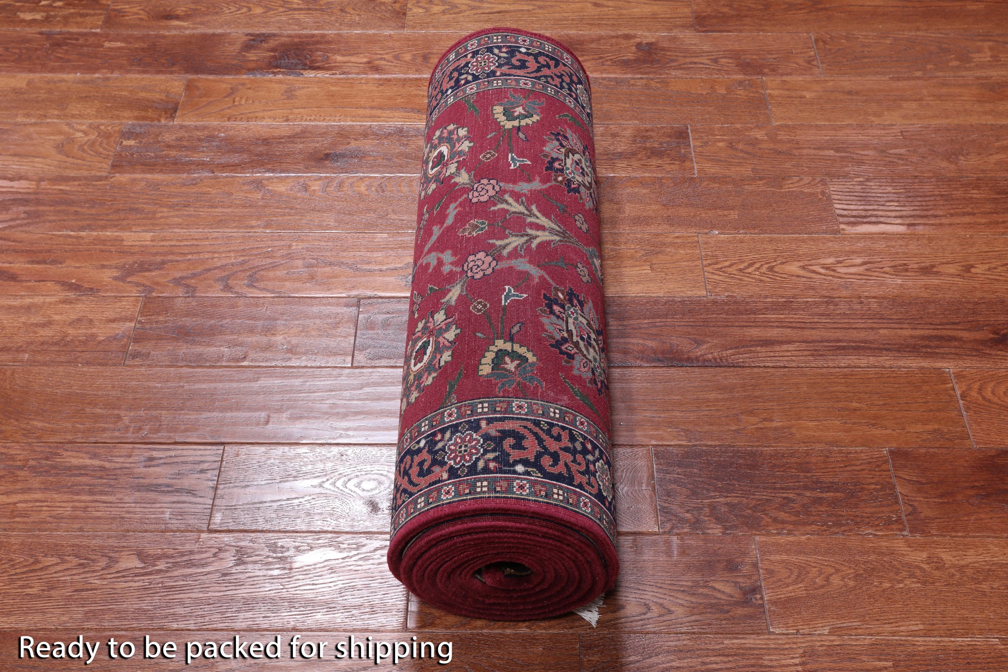 Wine/Navy Persian Fine Tabriz Handmade Wool Runner Rug - 2' 8" X 11' 8"
