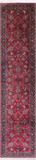 Wine/Navy Persian Fine Tabriz Handmade Wool Runner Rug - 2' 8" X 11' 8"