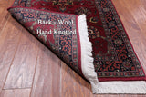Wine/Navy Persian Fine Tabriz Handmade Wool Runner Rug - 2' 8" X 11' 8"