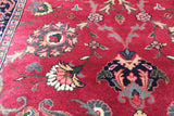 Wine/Navy Persian Fine Tabriz Handmade Wool Runner Rug - 2' 8" X 11' 8"