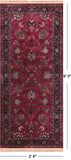 Wine/Navy Persian Fine Tabriz Handmade Wool Runner Rug - 2' 6" X 6' 0"