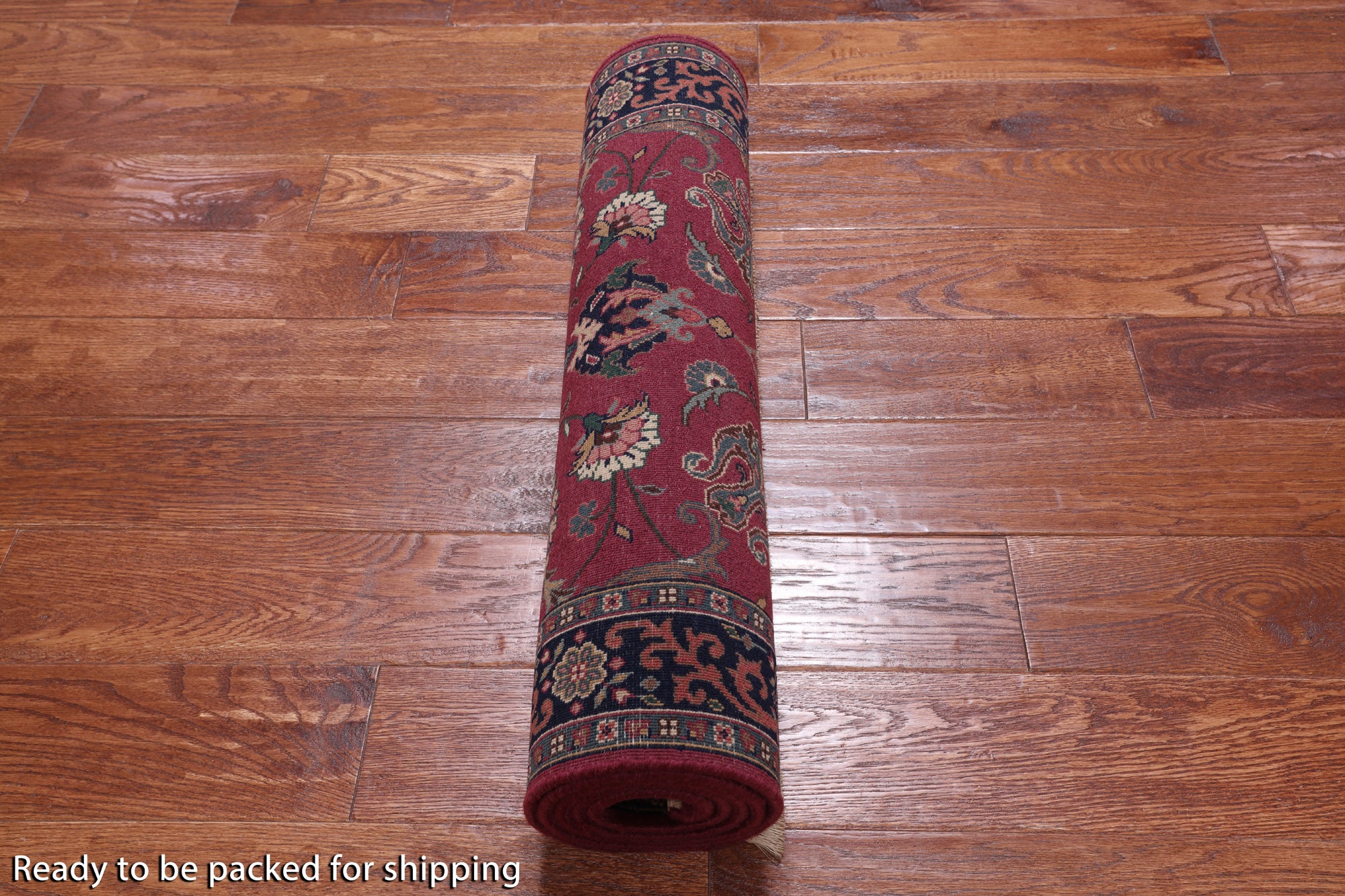Wine/Navy Persian Fine Tabriz Handmade Wool Runner Rug - 2' 6" X 6' 0"