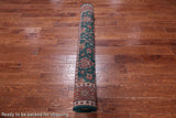 Emerald Green Square Persian Fine Tabriz Hand Knotted Wool Rug - 5' 1" X 5' 2"