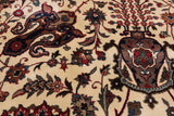 Beige Square Persian Fine Tabriz Handmade Wool Rug - 10' 1" X 10' 3"