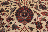 Beige Square Persian Fine Tabriz Handmade Wool Rug - 10' 1" X 10' 3"