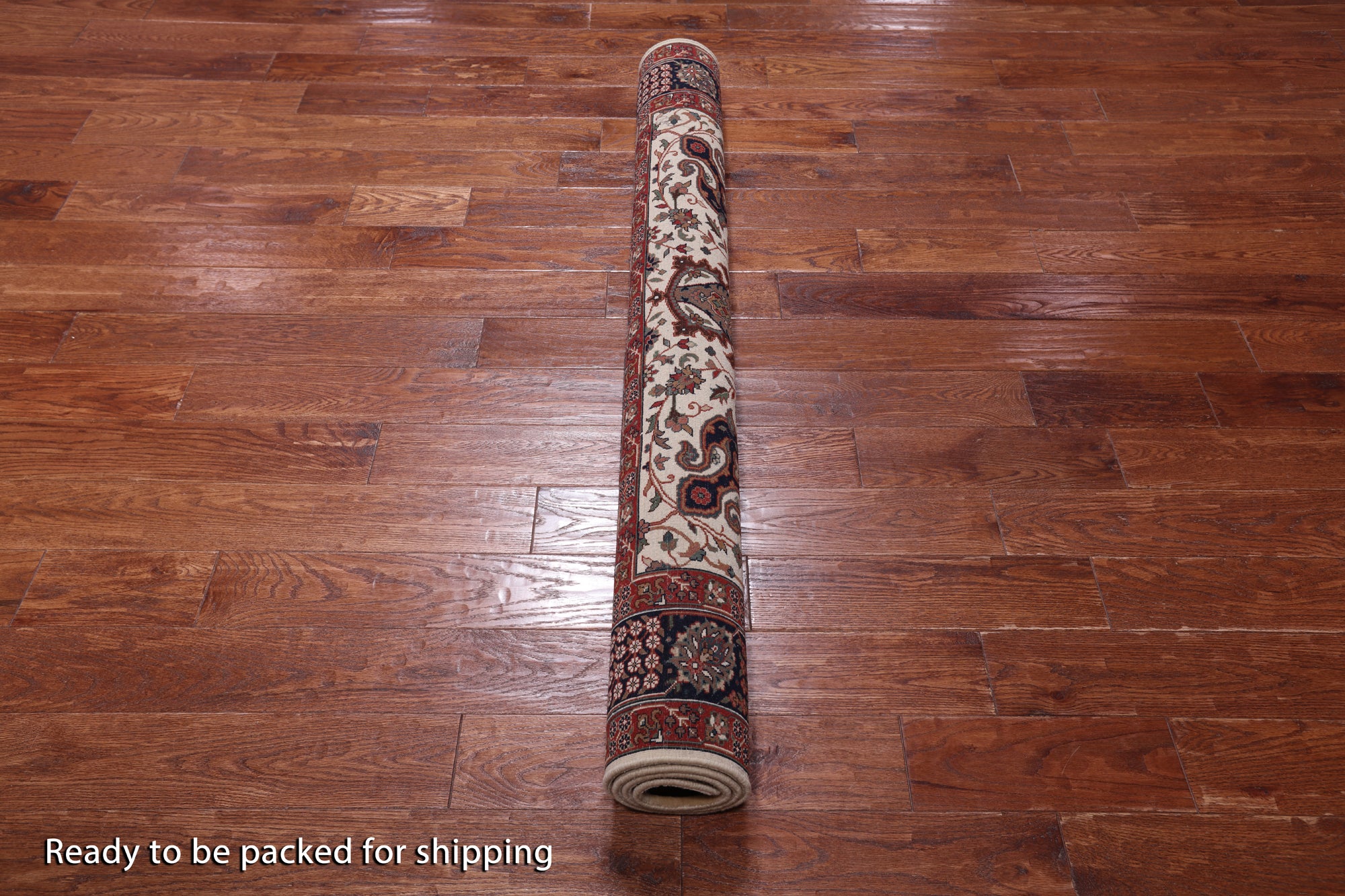 Beige Square Persian Fine Tabriz Handmade Wool Rug - 5' 0" X 5' 2"