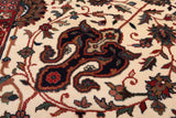 Beige Square Persian Fine Tabriz Handmade Wool Rug - 5' 0" X 5' 2"