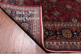Wine/Navy Persian Fine Tabriz Hand-Knotted Wool Rug - 9' 0" X 12' 1"