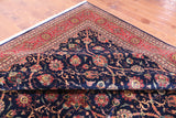 Navy Blue Persian Fine Tabriz Handmade Wool Rug - 12' 0" X 18' 2"