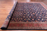 Navy Blue Persian Fine Tabriz Handmade Wool Rug - 12' 0" X 18' 2"