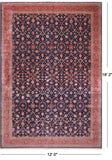Navy Blue Persian Fine Tabriz Handmade Wool Rug - 12' 0" X 18' 2"