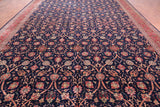 Navy Blue Persian Fine Tabriz Handmade Wool Rug - 12' 0" X 18' 2"