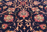 Navy Blue Persian Fine Tabriz Handmade Wool Rug - 12' 0" X 18' 2"