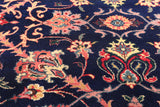 Navy Blue Persian Fine Tabriz Handmade Wool Rug - 12' 0" X 18' 2"