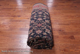 Navy Blue Persian Fine Tabriz Hand-Knotted Wool Rug - 9' 6" X 19' 7"