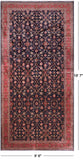 Navy Blue Persian Fine Tabriz Hand-Knotted Wool Rug - 9' 6" X 19' 7"