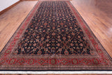 Navy Blue Persian Fine Tabriz Hand-Knotted Wool Rug - 9' 6" X 19' 7"