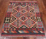 Reversible Kilim Flat Weave Wool On Wool Rug - 3' 0" X 3' 10"