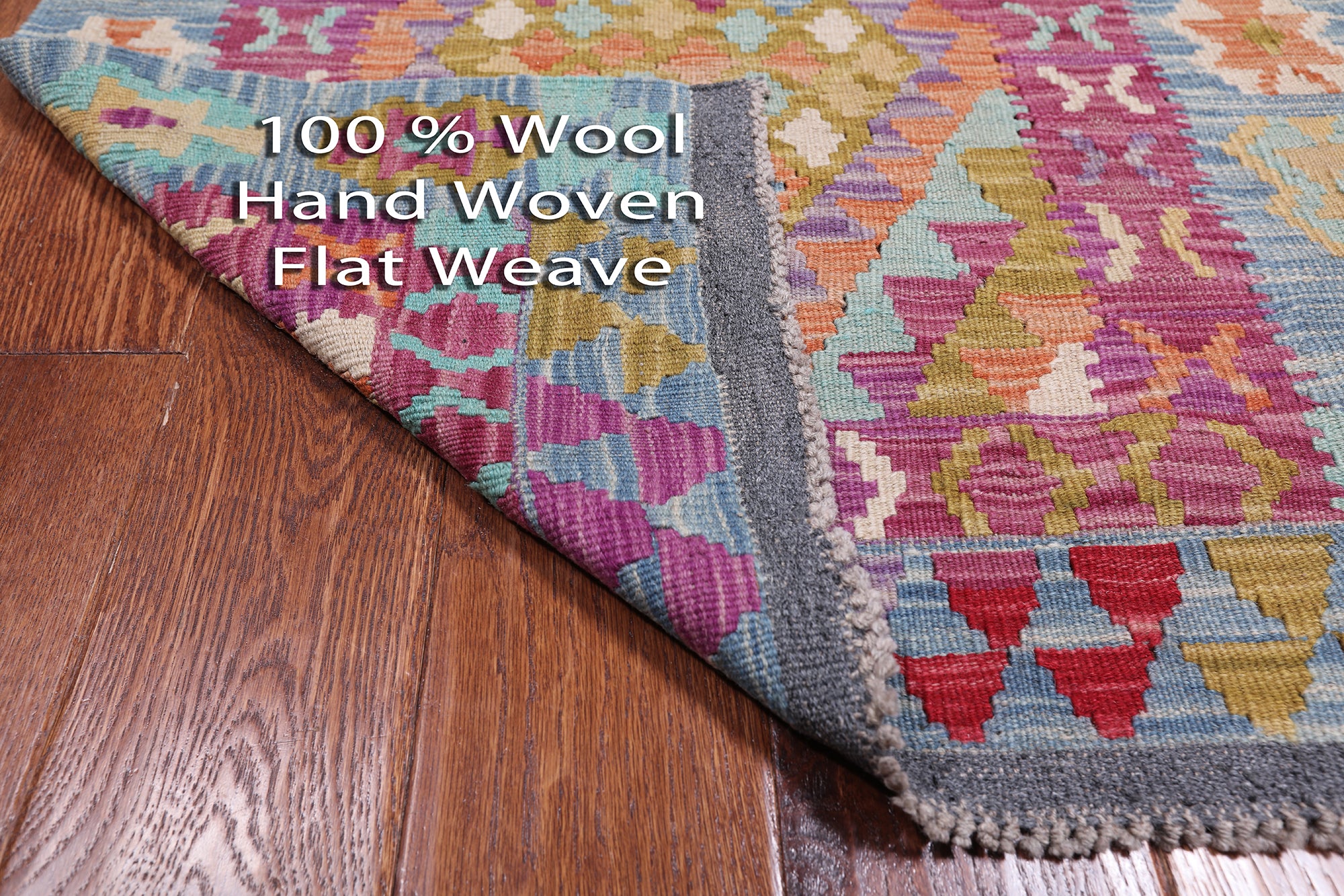 Reversible Kilim Flat Weave Wool On Wool Rug - 2' 8" X 4' 3"
