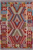 Reversible Kilim Flat Weave Wool On Wool Rug - 3' 6" X 4' 11"