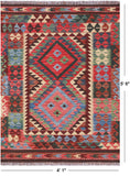 Reversible Kilim Flat Weave Wool On Wool Rug - 4' 1" X 5' 6"
