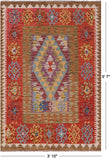 Reversible Kilim Flat Weave Wool On Wool Rug - 3' 10" X 5' 7"
