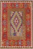 Reversible Kilim Flat Weave Wool On Wool Rug - 3' 10" X 5' 7"
