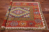 Reversible Kilim Flat Weave Wool On Wool Rug - 3' 10" X 5' 7"