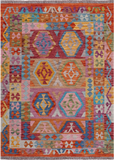 Reversible Kilim Flat Weave Wool On Wool Rug - 4' 3" X 5' 9"