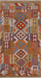 Reversible Kilim Flat Weave Wool On Wool Runner Rug - 3' 5" X 6' 4"