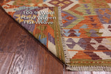 Reversible Kilim Flat Weave Wool On Wool Runner Rug - 3' 5" X 6' 4"