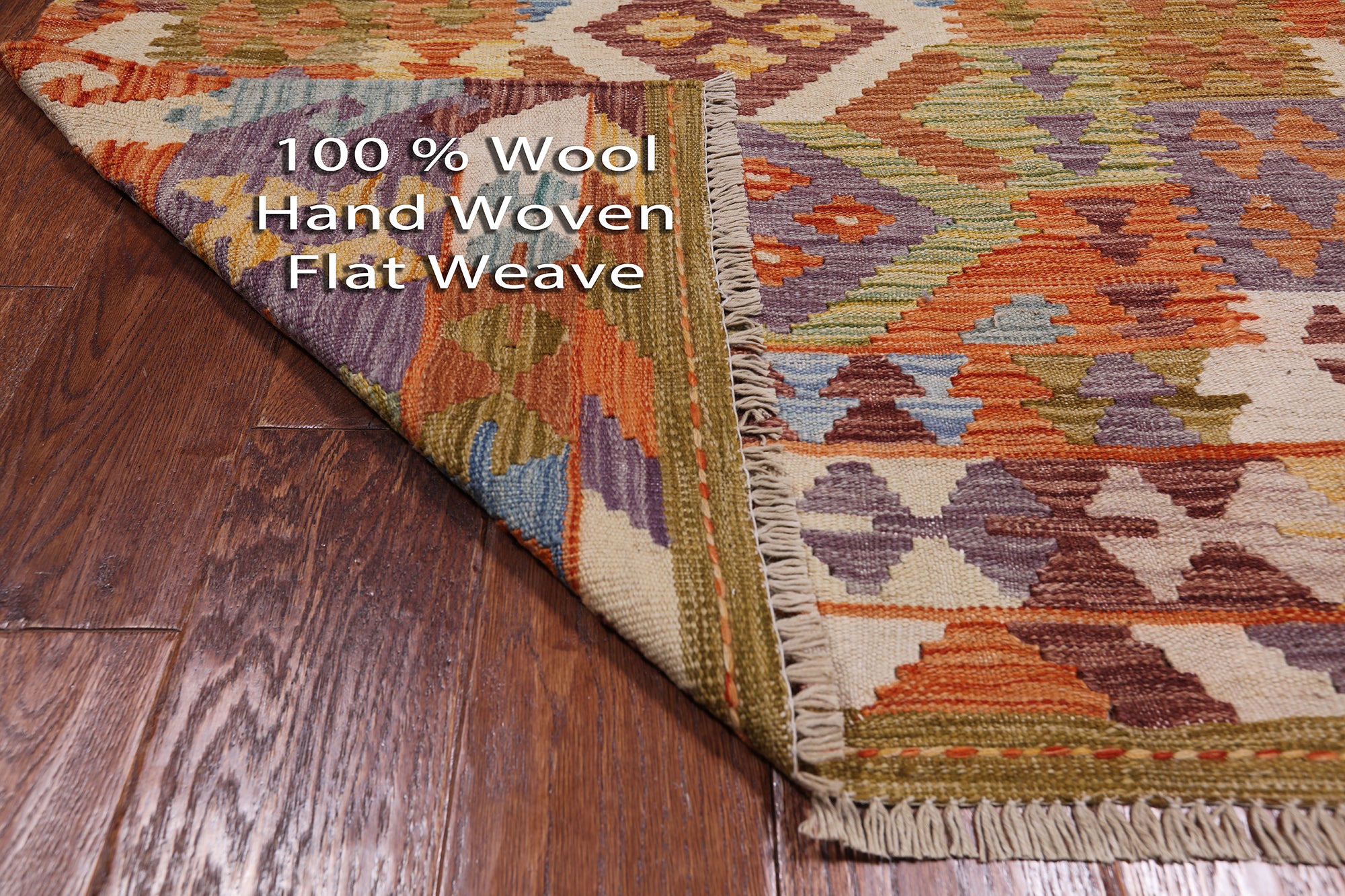 Reversible Kilim Flat Weave Wool On Wool Runner Rug - 3' 5" X 6' 4"