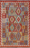 Reversible Kilim Flat Weave Wool On Wool Rug - 4' 1" X 6' 5"