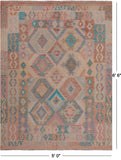 Reversible Kilim Flat Weave Wool On Wool Rug - 5' 0" X 6' 6"