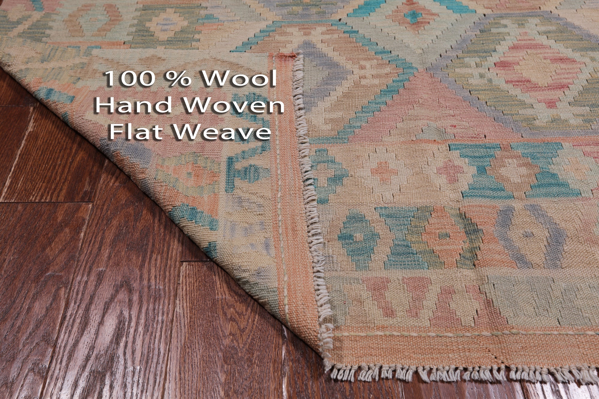 Reversible Kilim Flat Weave Wool On Wool Rug - 5' 0" X 6' 6"