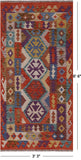 Reversible Kilim Flat Weave Wool On Wool Runner Rug - 3' 3" X 6' 6"