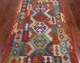 Reversible Kilim Flat Weave Wool On Wool Runner Rug - 3' 3" X 6' 6"