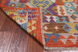 Reversible Kilim Flat Weave Wool On Wool Runner Rug - 3' 3" X 6' 6"
