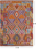 Reversible Kilim Flat Weave Wool On Wool Rug - 4' 10" X 6' 6"