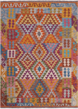 Reversible Kilim Flat Weave Wool On Wool Rug - 4' 10" X 6' 6"