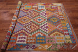 Reversible Kilim Flat Weave Wool On Wool Rug - 4' 10" X 6' 6"